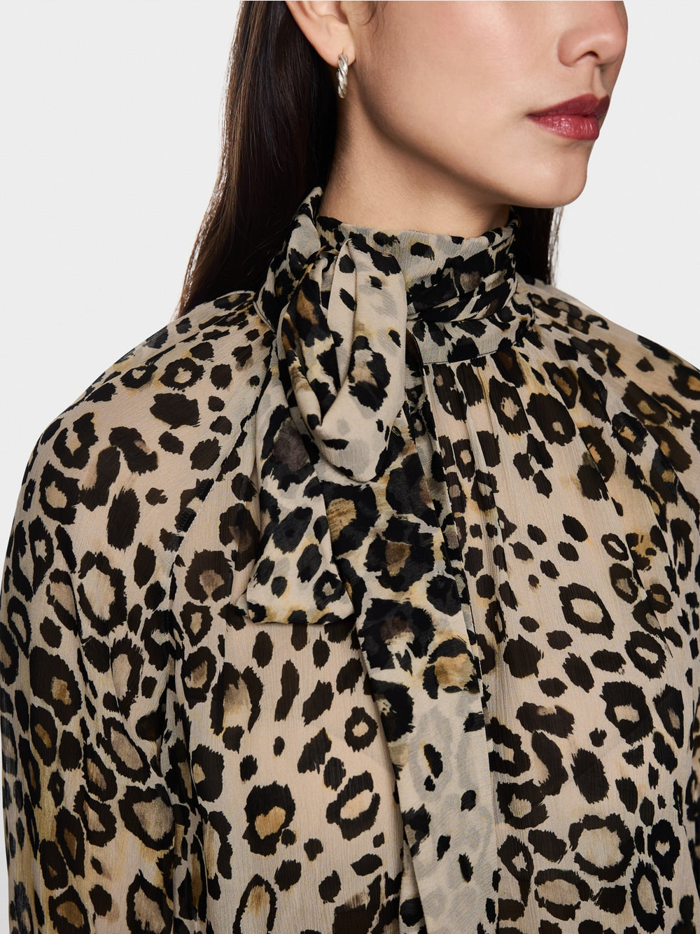 Marc Cain Collections Turtleneck Blouse with Leopard Print ZC51.13W27