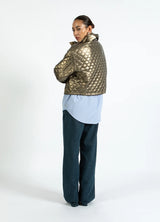 COSTER COPENHAGEN Quilted Puffer Jacket Metallic Sand