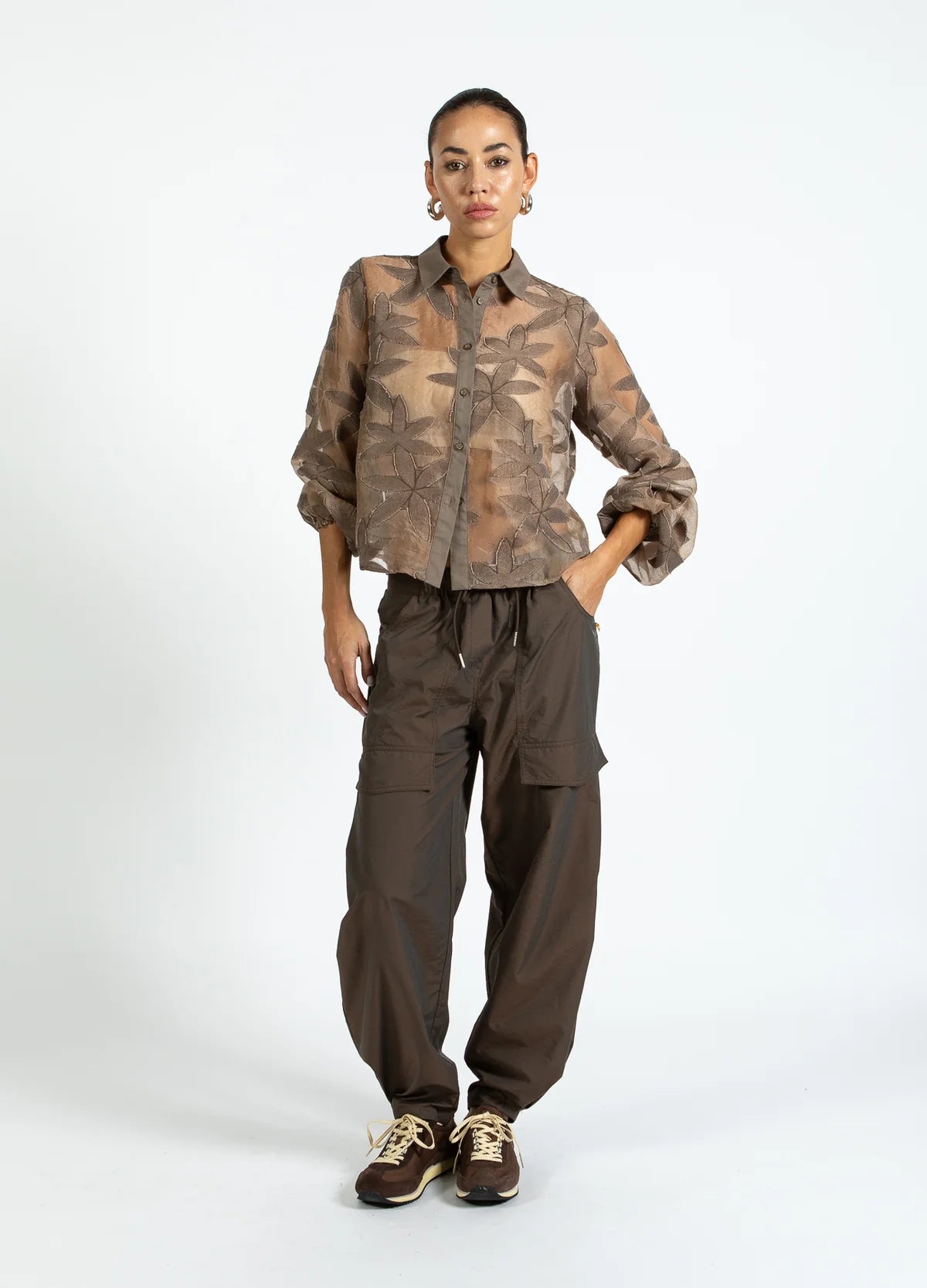 COSTER COPENHAGEN Cargo Pants SILLE Fit Warm Chocolate Brown