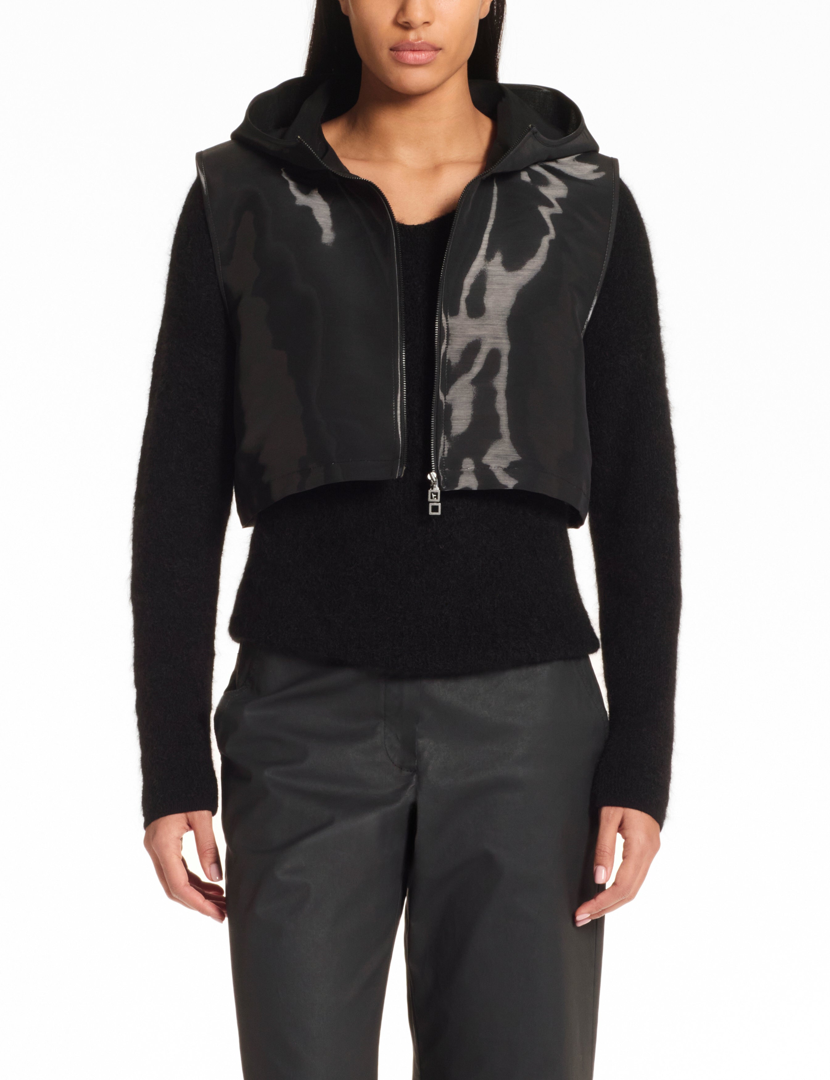 SARAH PACINI Sleeveless Jacket 25213046 Black