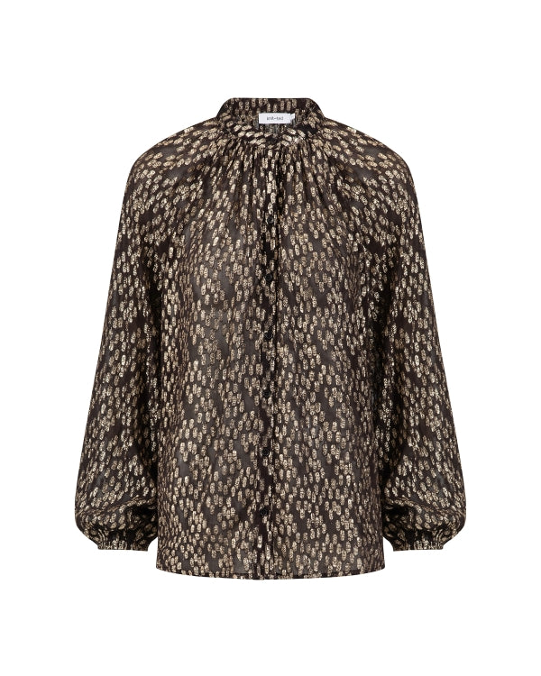 KNIT-TED Loeka Blouse Choco