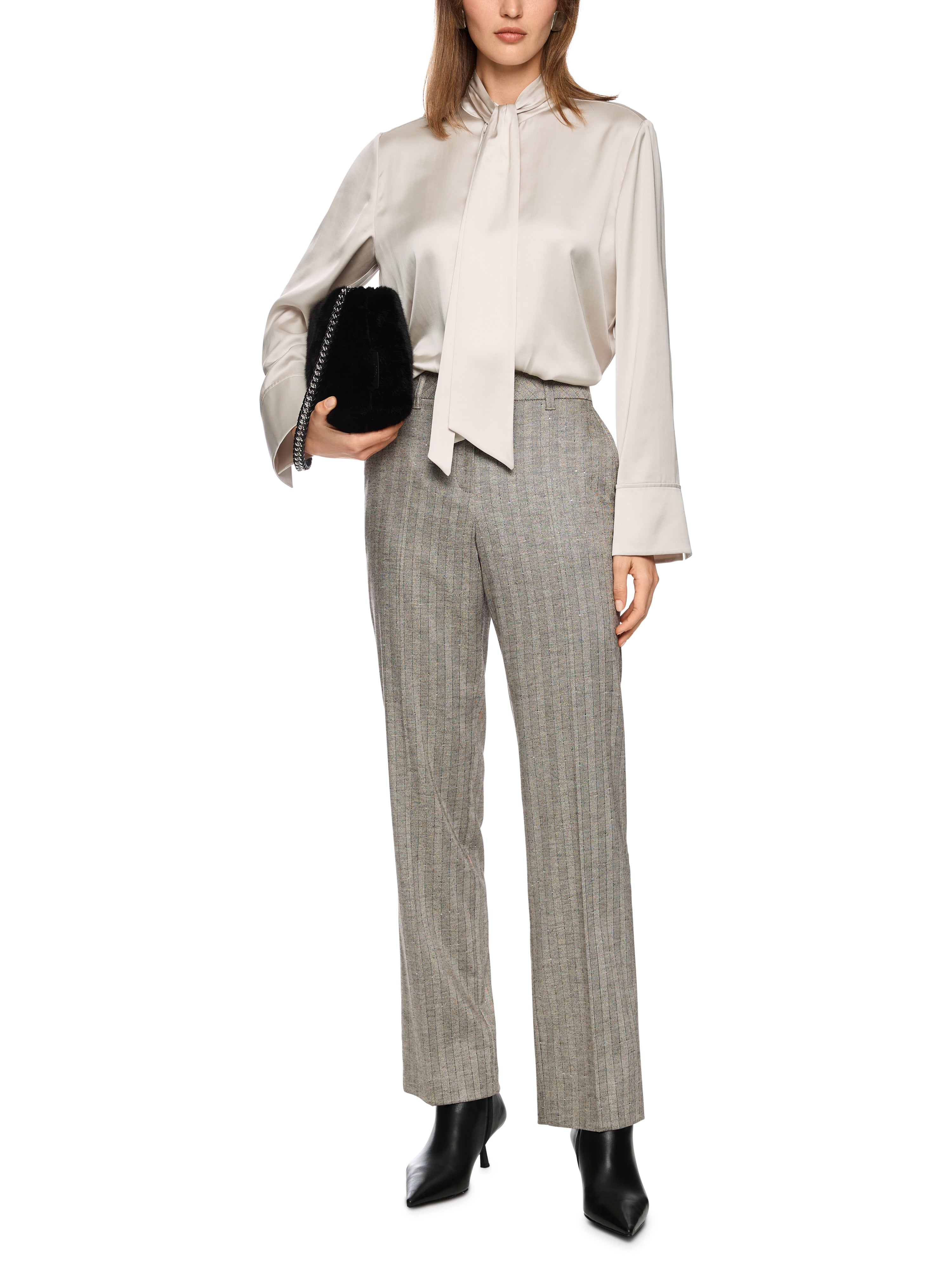 Marc Cain Collections Feminine Blouse with Bow ZC51.20W25 Smoke