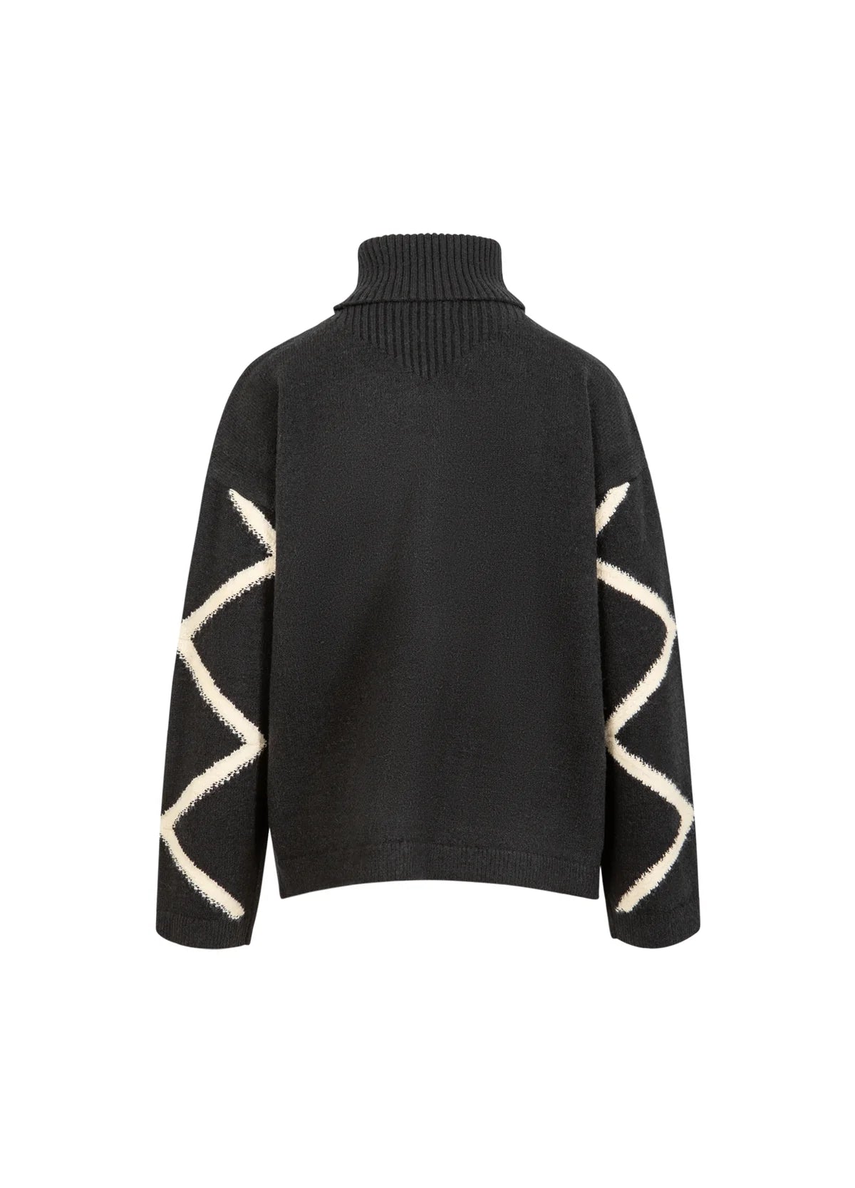 COSTER COPENHAGEN High Neck Knit Sweater Black & Crème