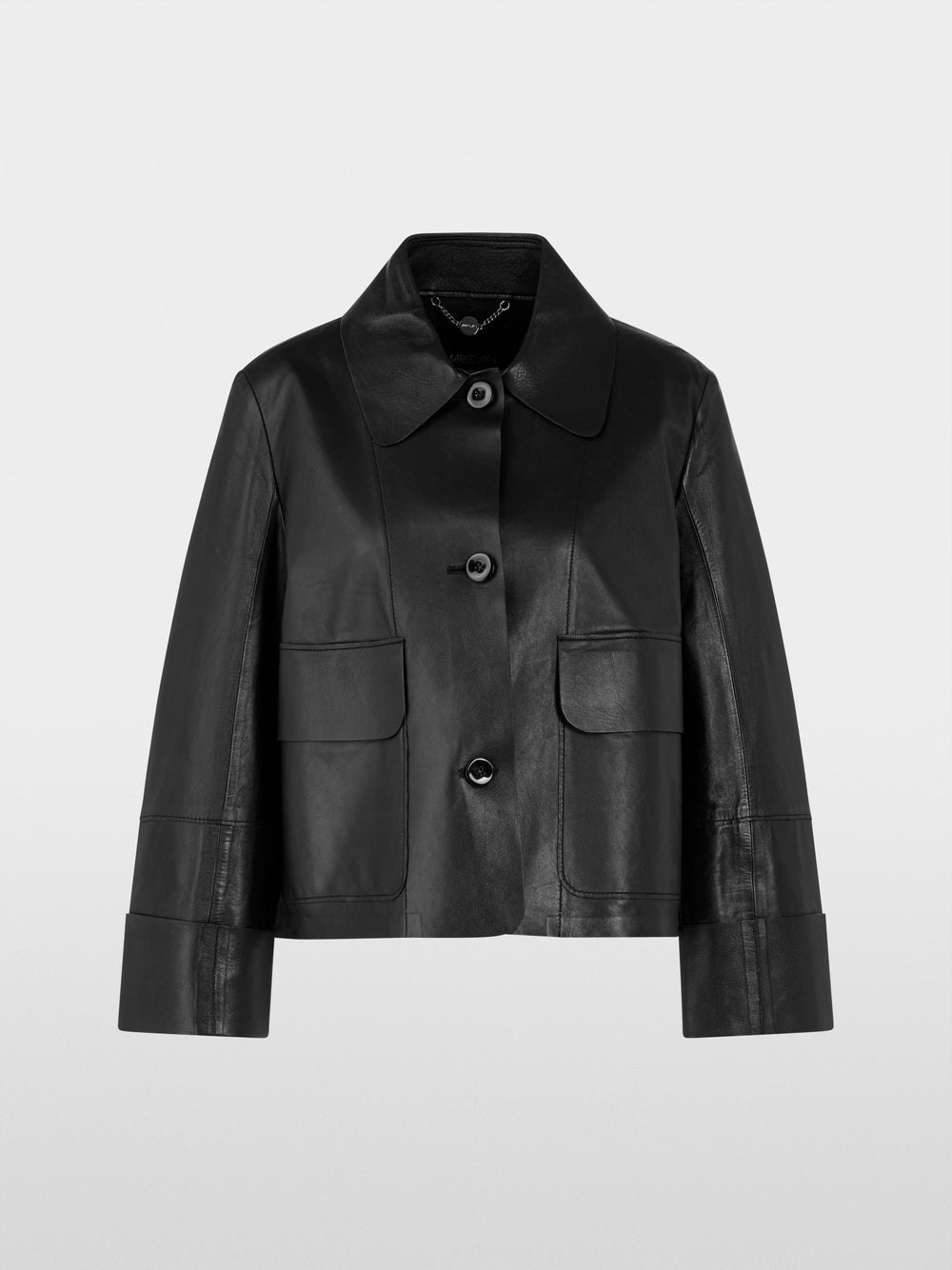 Marc Cain Collections wide sleeve lightweight Leather Jacket ZC31.06L03 Black