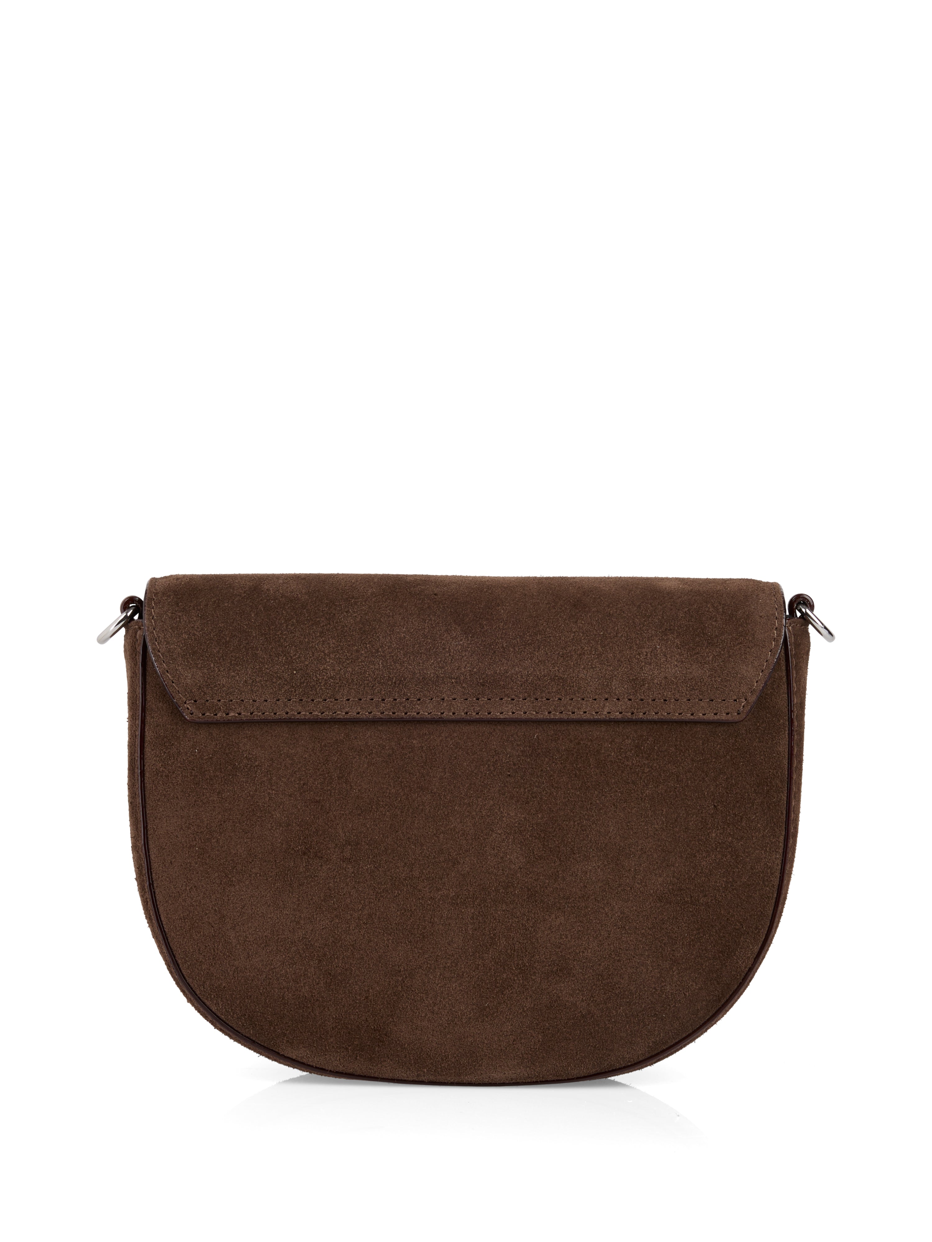 Marc Cain Collections Suede Shoulder Bag ZCTI.09L28 Dark Chestnut Brown