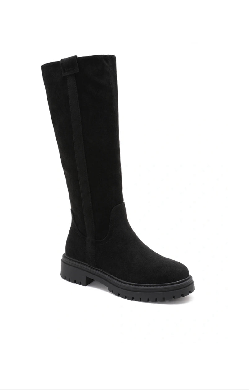 Freya Riding Boots Faux Suede Black