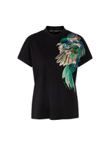 Marc Cain Collections Cotton Shirt with Feather Print ZC48.23J45