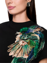 Marc Cain Collections Cotton Shirt with Feather Print ZC48.23J45