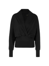 Marc Cain Collections Feminine Shirt with V Neck Black ZC48.18J14