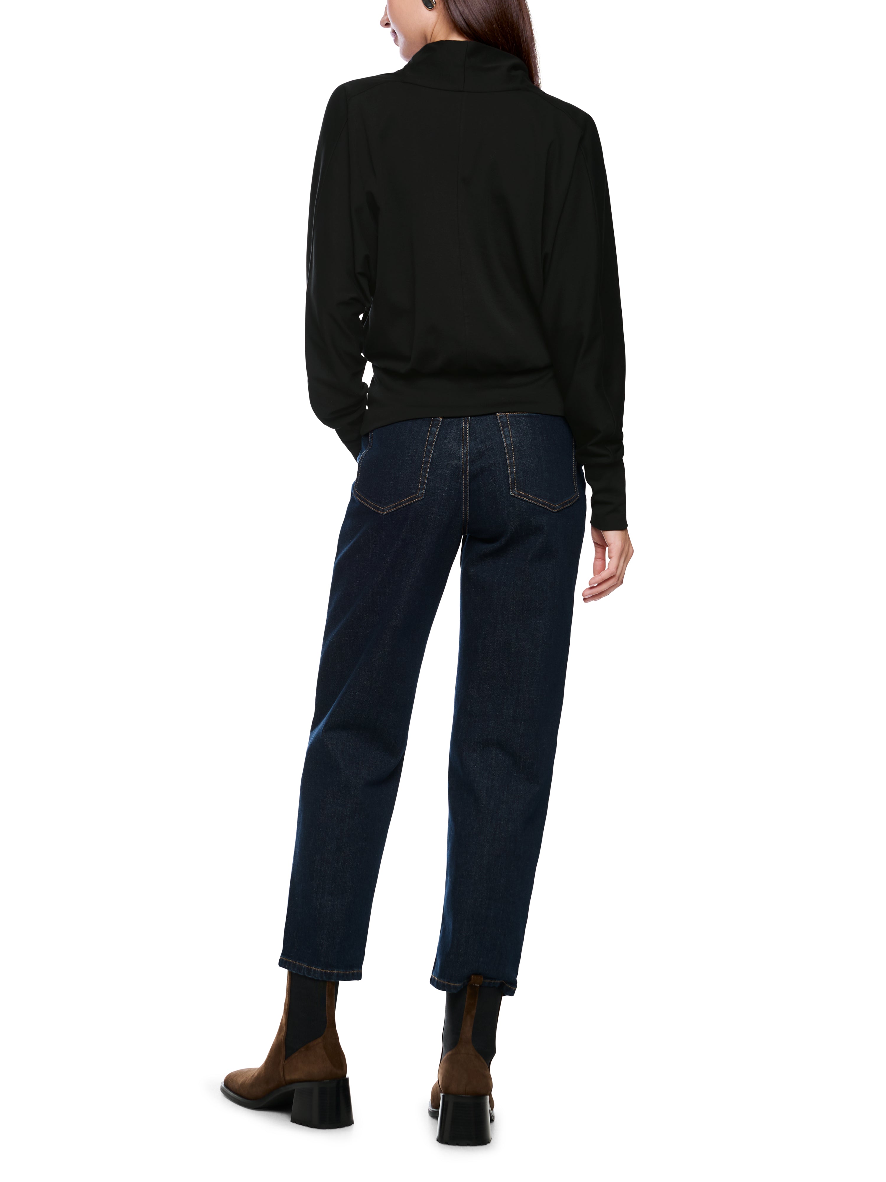 Marc Cain Collections Feminine Shirt with V Neck Black ZC48.18J14