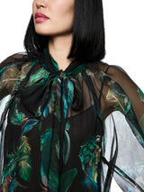 Marc Cain Collections Transparent Viscose Blouse Dark Jade Green ZC51.32W82
