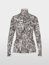 Marc Cain Collections long sleeve Top with City Motif ZC.48.12J41
