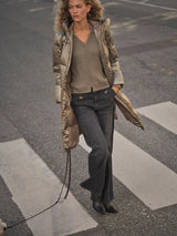 Mos Mosh Nova Down Square Coat Metallic Brindle