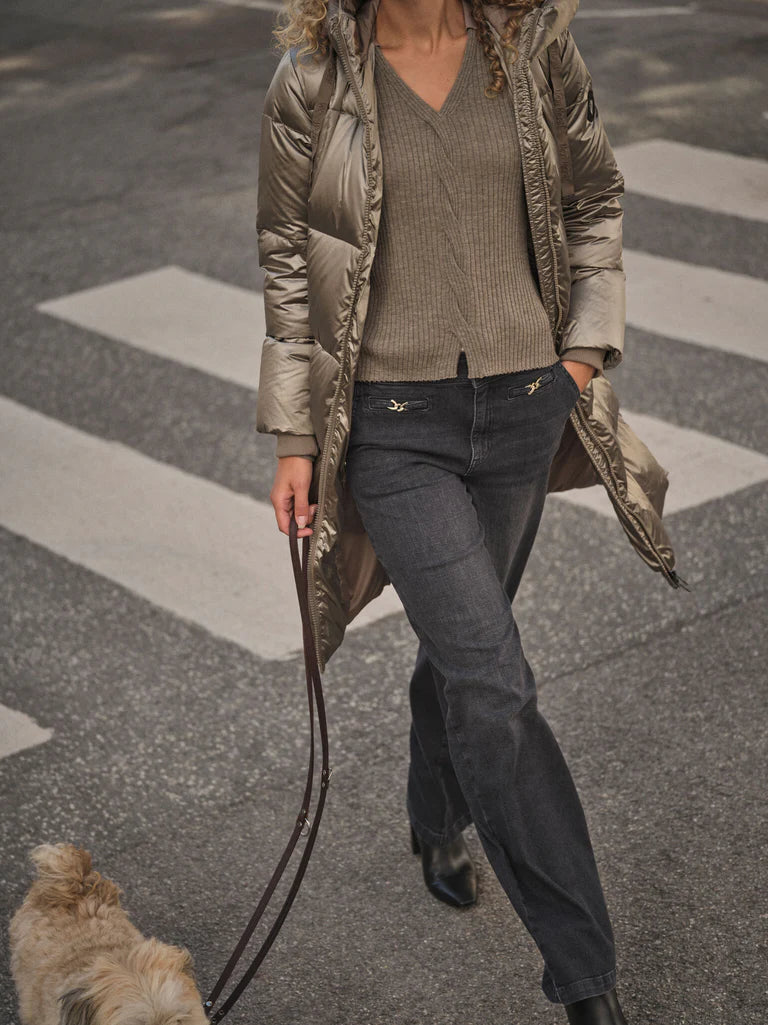 Mos Mosh Nova Down Square Coat Metallic Brindle