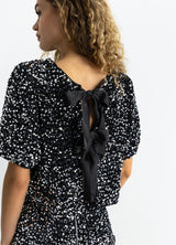 COSTER COPENHAGEN Sequins Jacket with Ribbons Black / Silver
