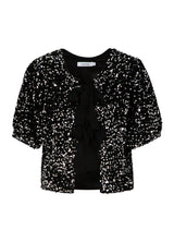 COSTER COPENHAGEN Sequins Jacket with Ribbons Black / Silver