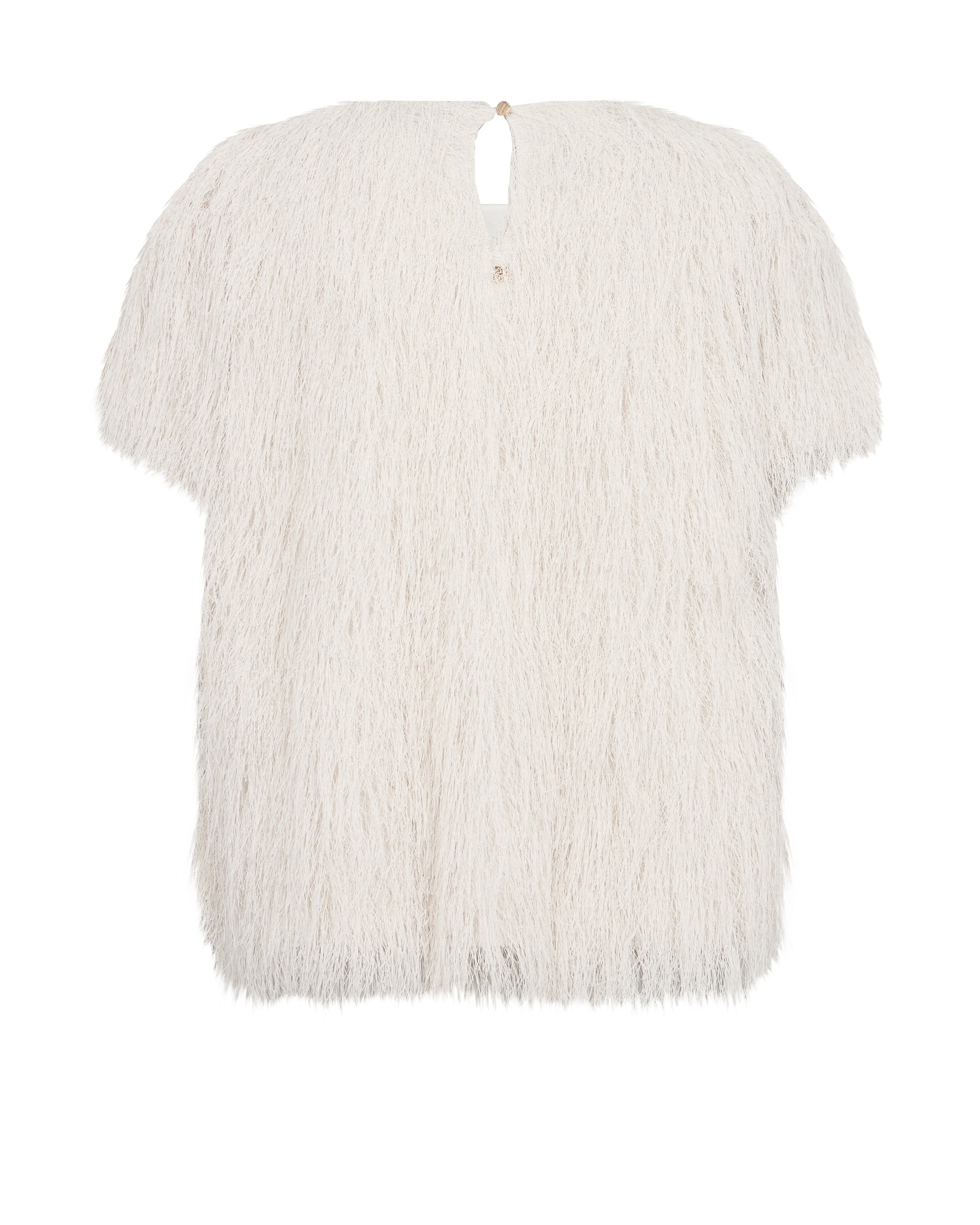 Mos Mosh Brim Faux Fur Tee Ecru