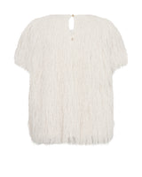 Mos Mosh Brim Faux Fur Tee Ecru