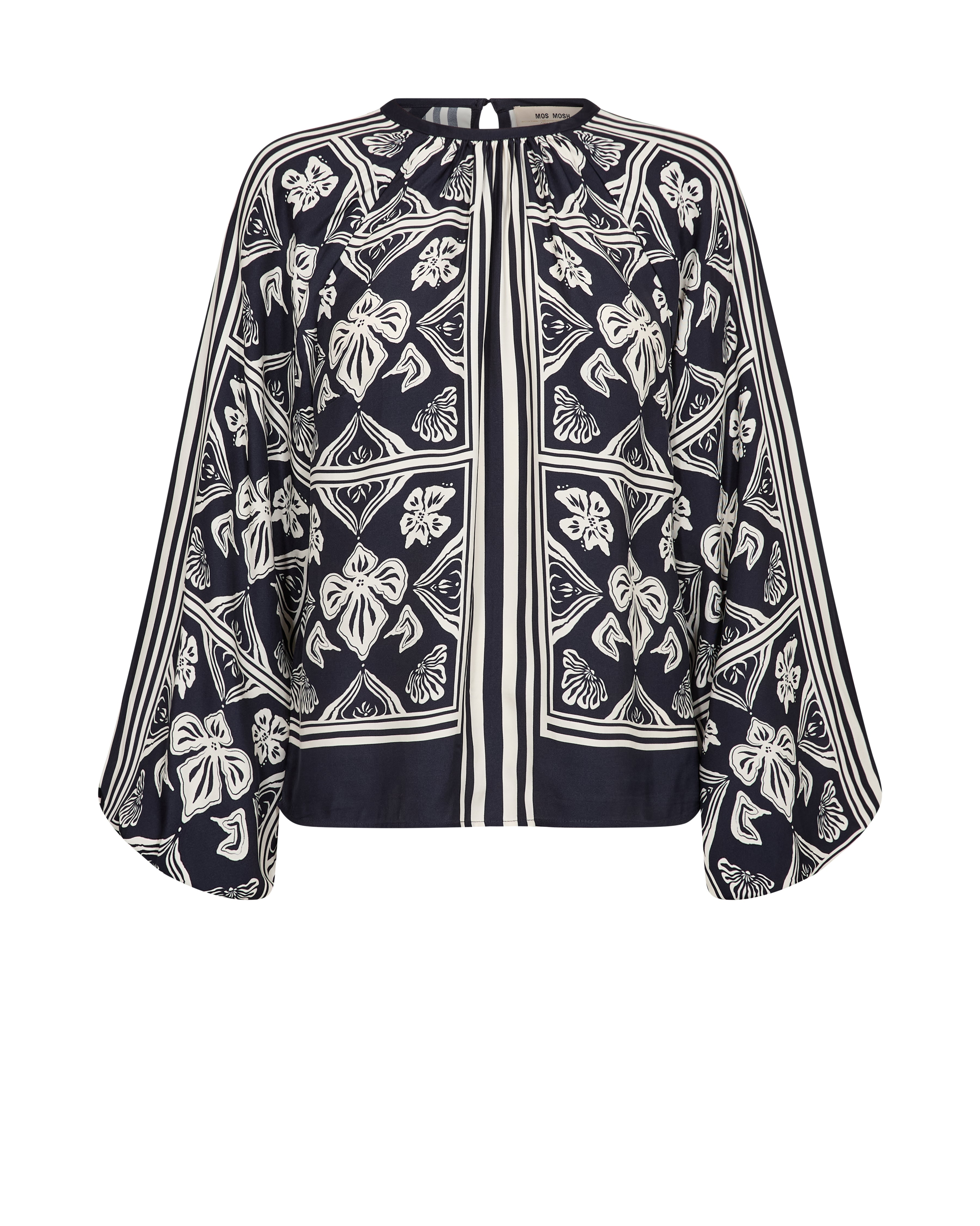 Mos Mosh Milkey Lino Cut Blouse Salute Navy