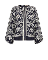 Mos Mosh Milkey Lino Cut Blouse Salute Navy