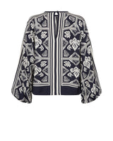 Mos Mosh Milkey Lino Cut Blouse Salute Navy