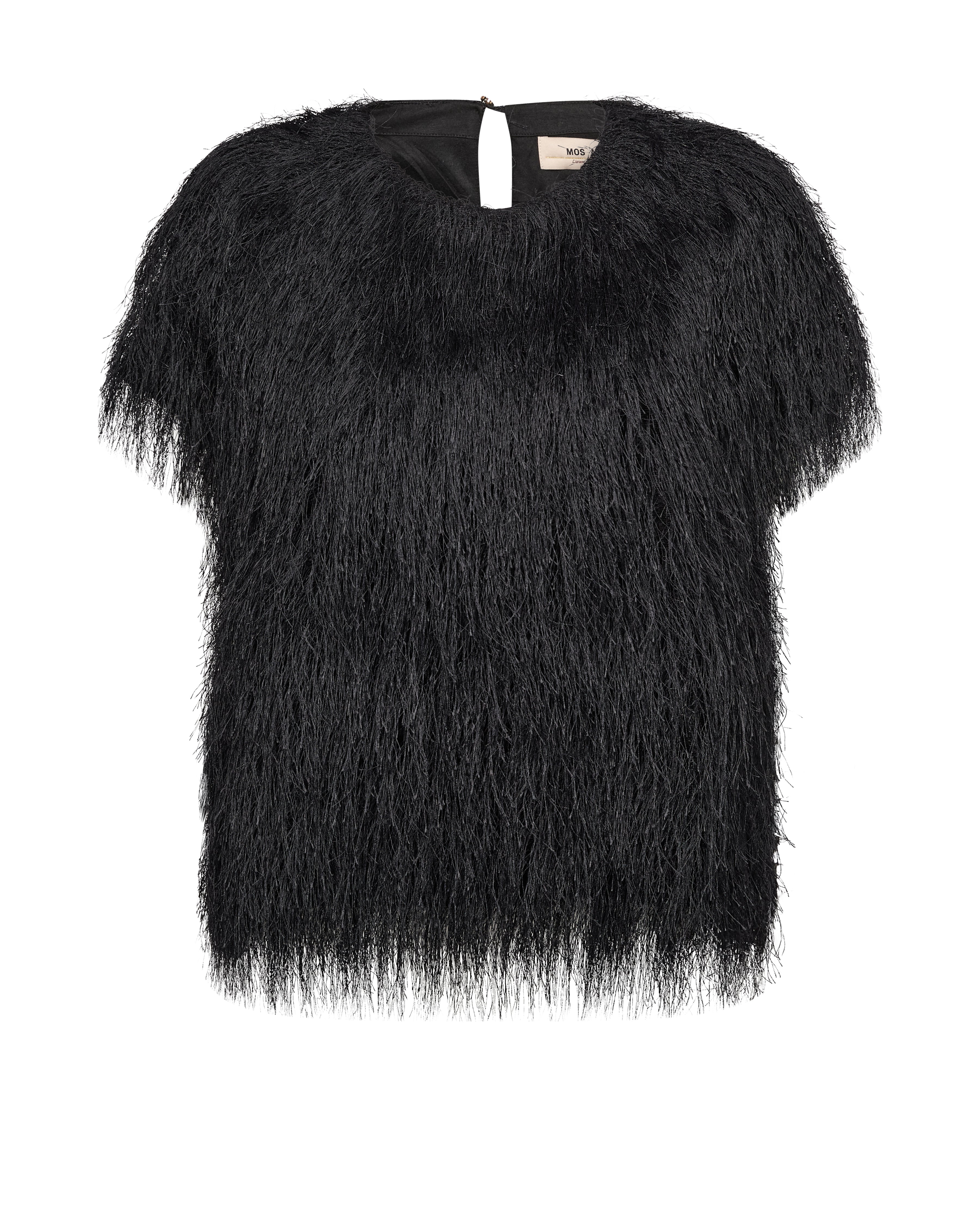 Mos Mosh Brim Faux Fur Tee Black