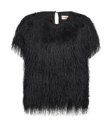 Mos Mosh Brim Faux Fur Tee Black