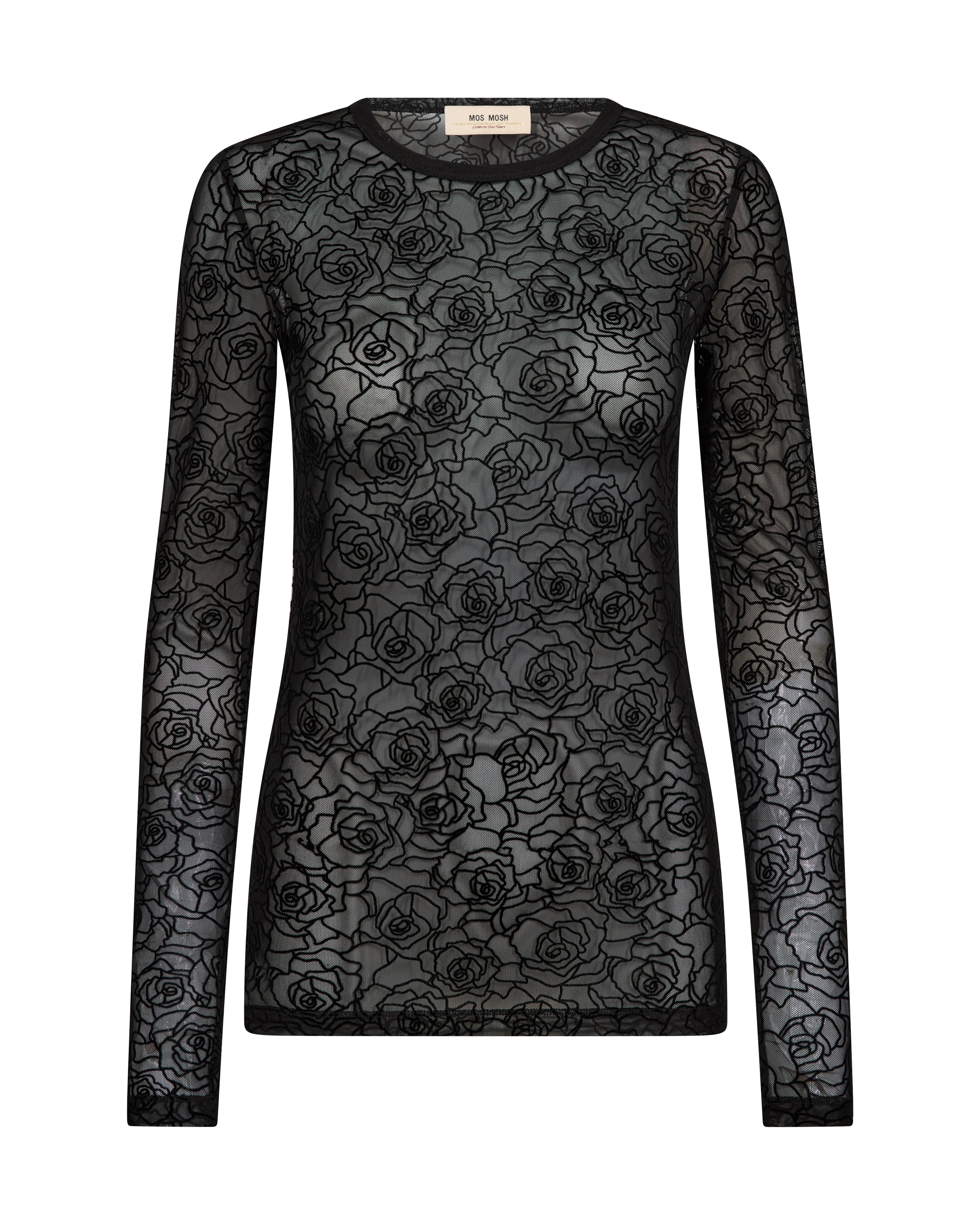 Mos Mosh Rose Mesh Blouse Black