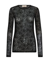 Mos Mosh Rose Mesh Blouse Black