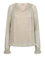 Mos Mosh Ximena Glam V-neck Blouse Mourning Dove