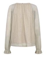 Mos Mosh Ximena Glam V-neck Blouse Mourning Dove