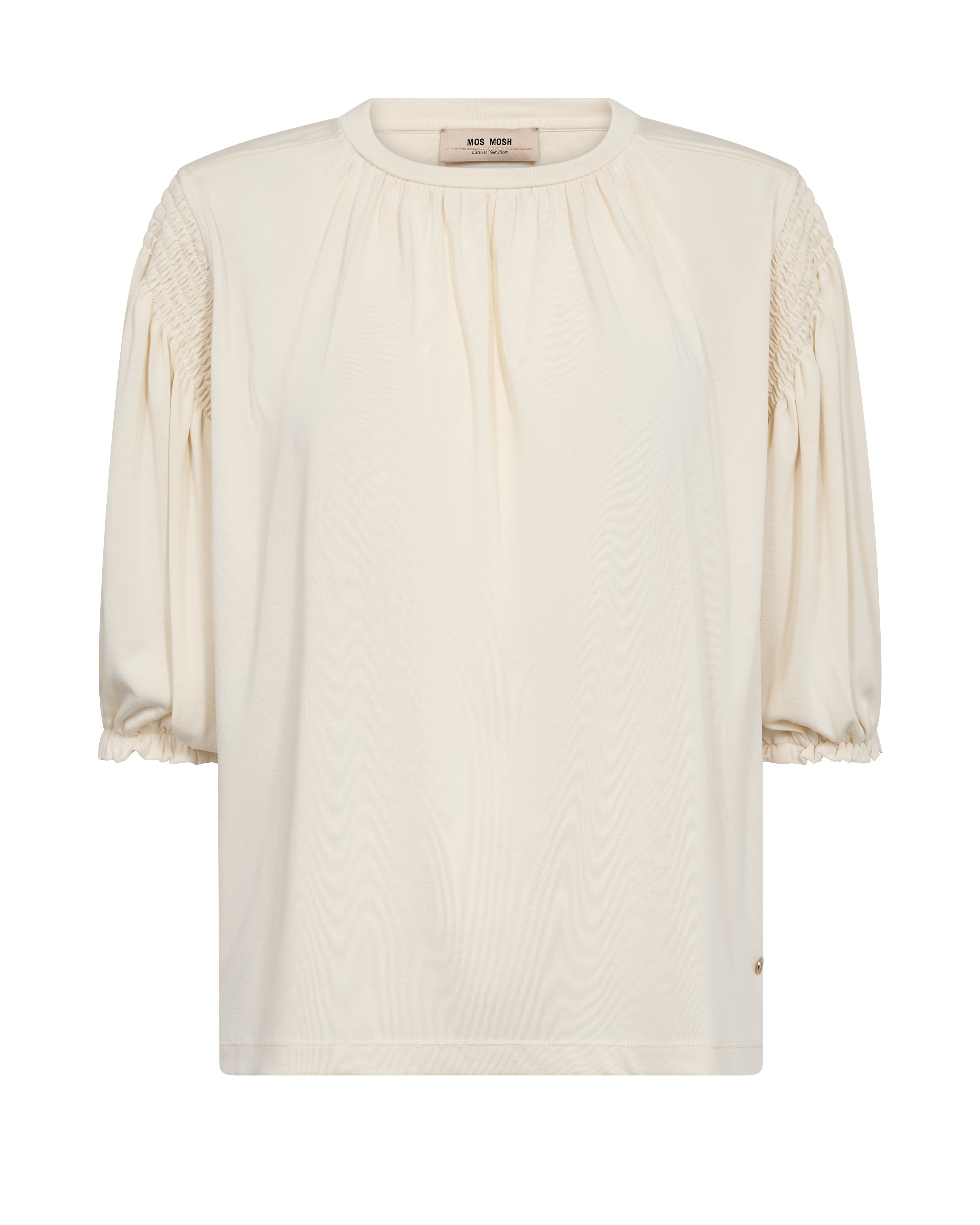 Mos Mosh Jewi 3/4 Sleeve Tee Ecru