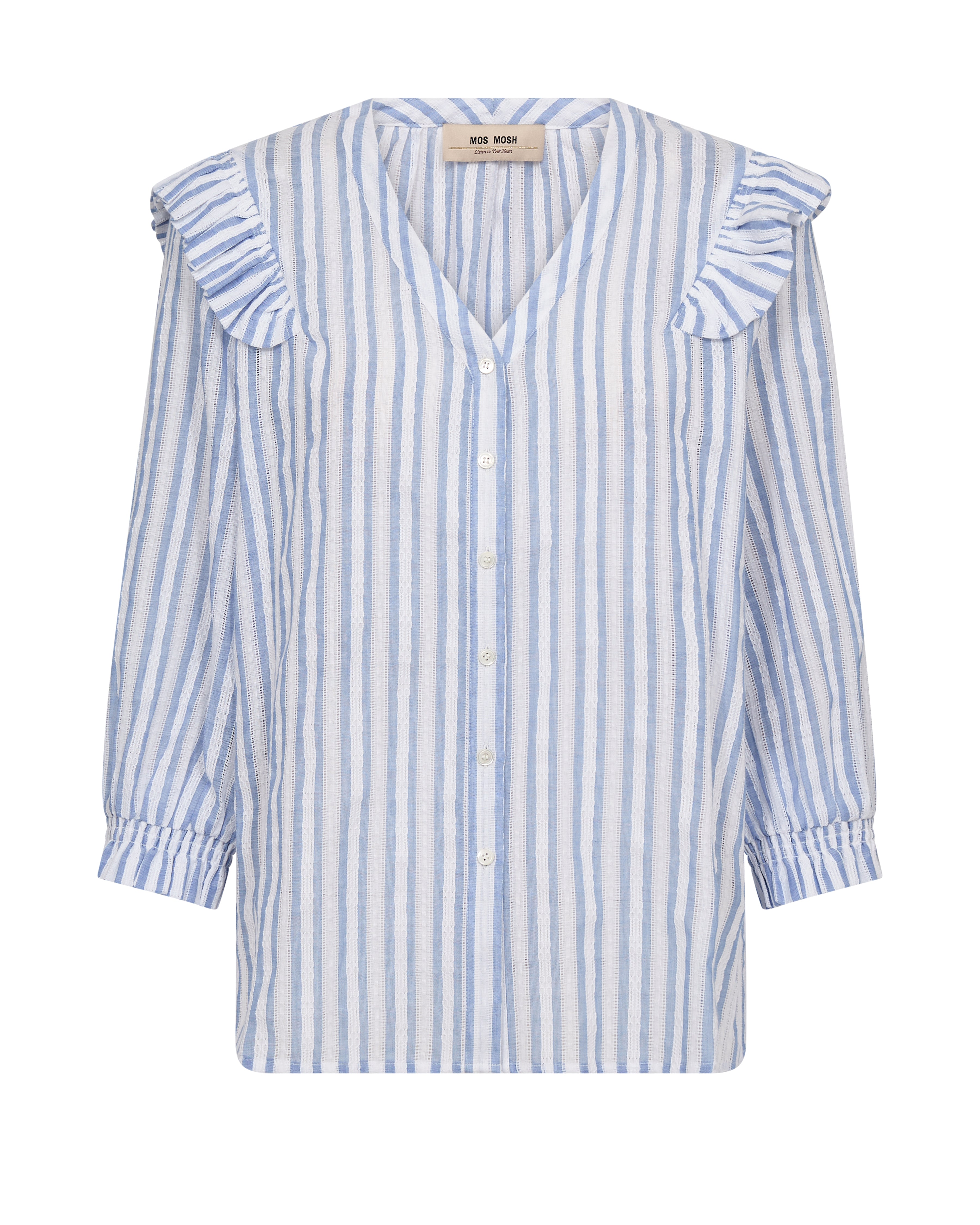Mos Mosh Debby Stripe Shirt Brunnera Blue