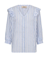 Mos Mosh Debby Stripe Shirt Brunnera Blue