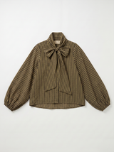 FROCKS CARLY Stripe Puff Blouse Hunter