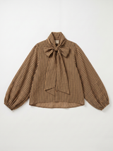 FROCKS CARLY Stripe Puff Blouse Cinnamon