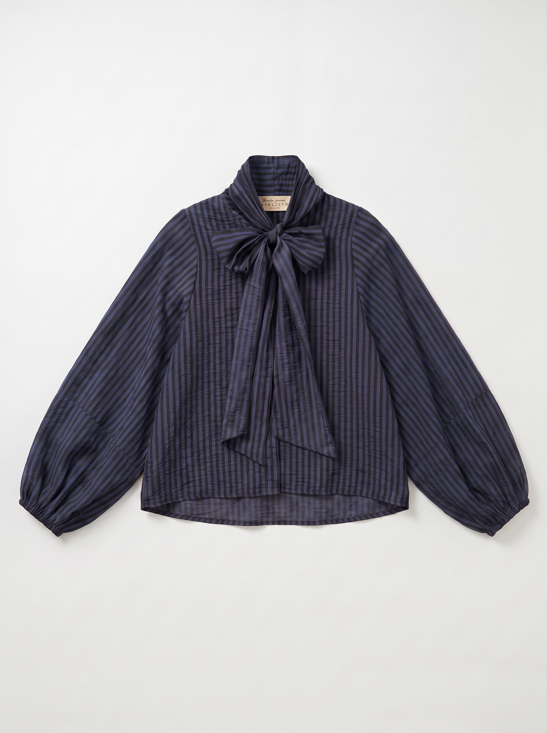 FROCKS CARLY Stripe Puff Blouse Midnight