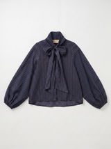 FROCKS CARLY Stripe Puff Blouse Midnight