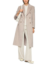 Marc Cain Additions Fitted Coat in Alpaca Wool Blend Warm Stone ZA11.03W76