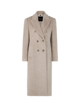 Marc Cain Additions Fitted Coat in Alpaca Wool Blend Warm Stone ZA11.03W76