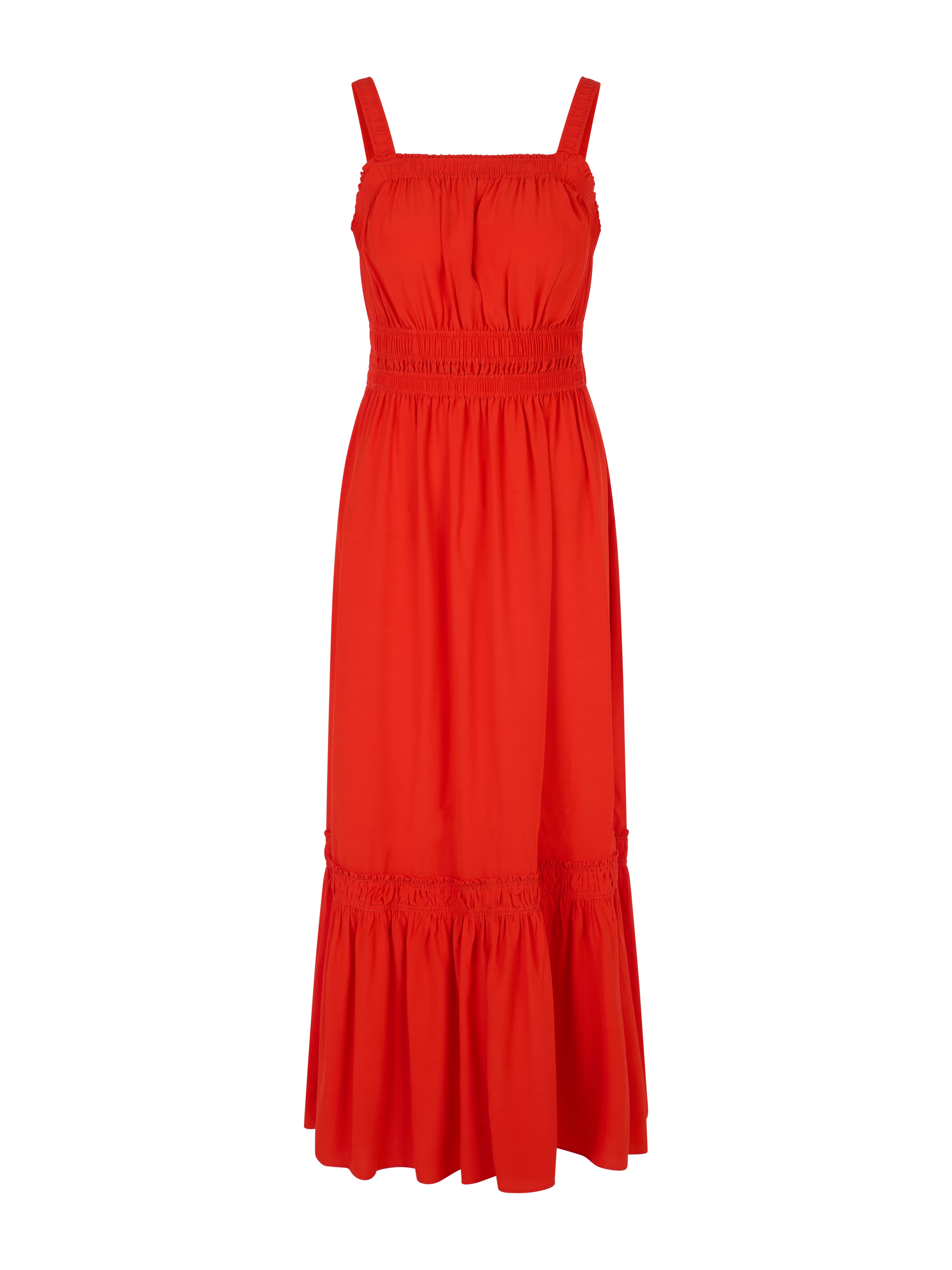 Marc Cain Collections Ruffle Hem Dress Flame Red