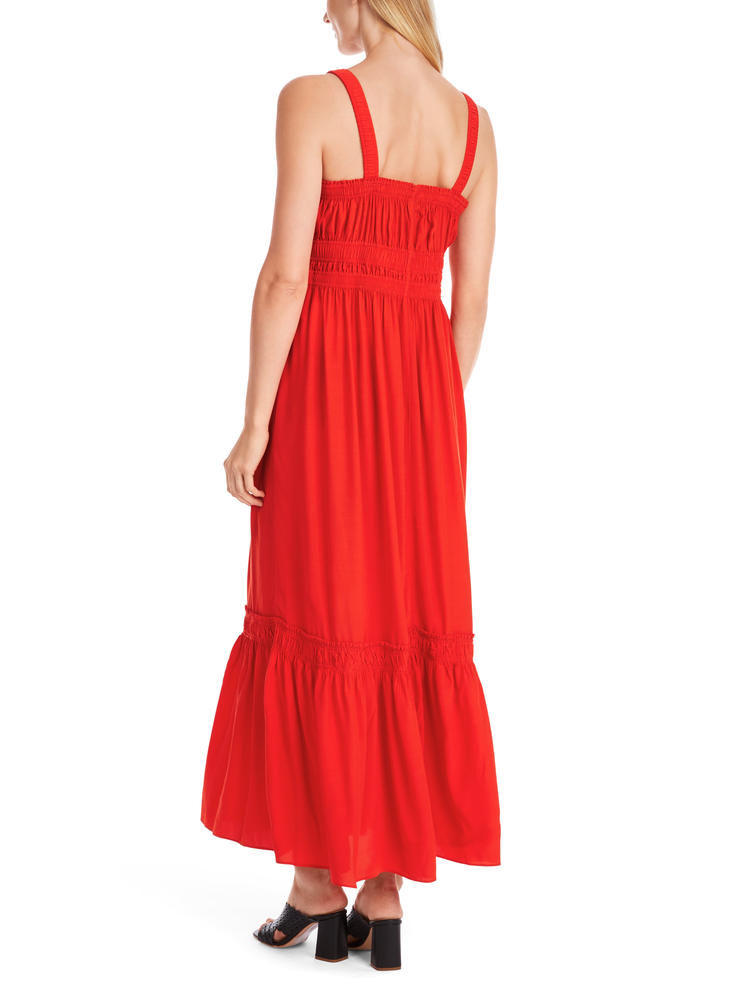 Marc Cain Collections Ruffle Hem Dress Flame Red