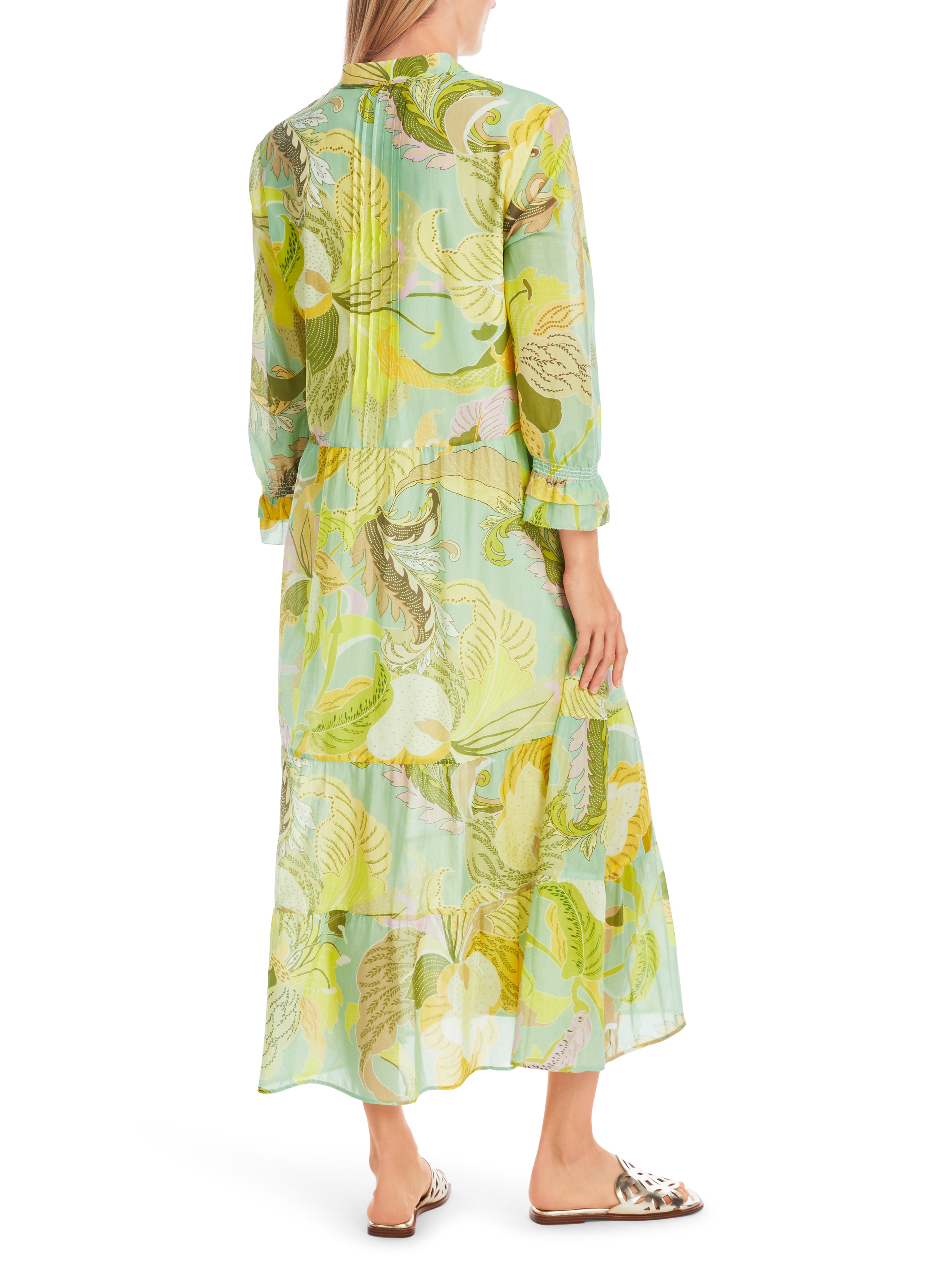 Marc Cain Midi Dress with Leaf Motif Limeade