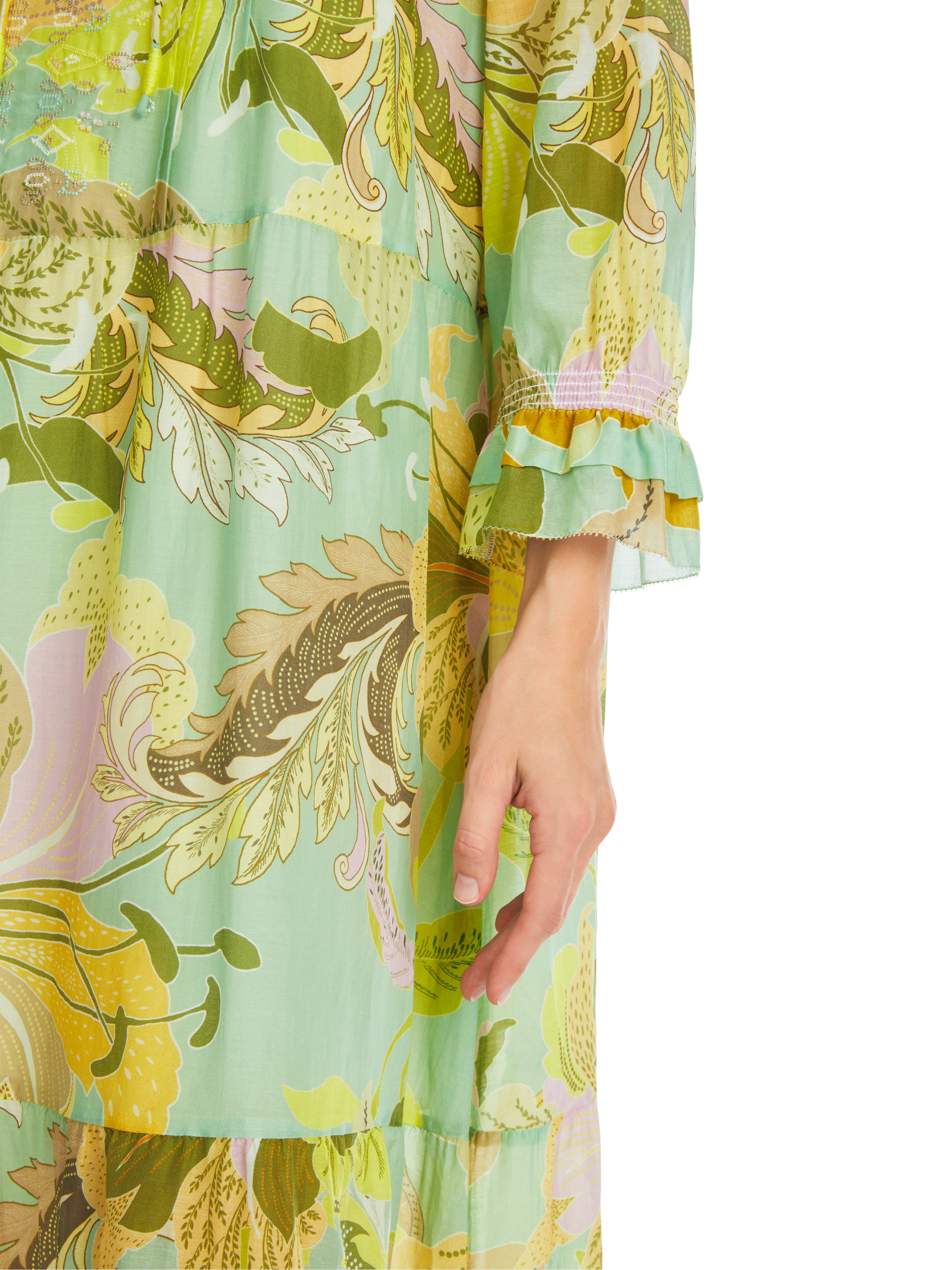 Marc Cain Midi Dress with Leaf Motif Limeade