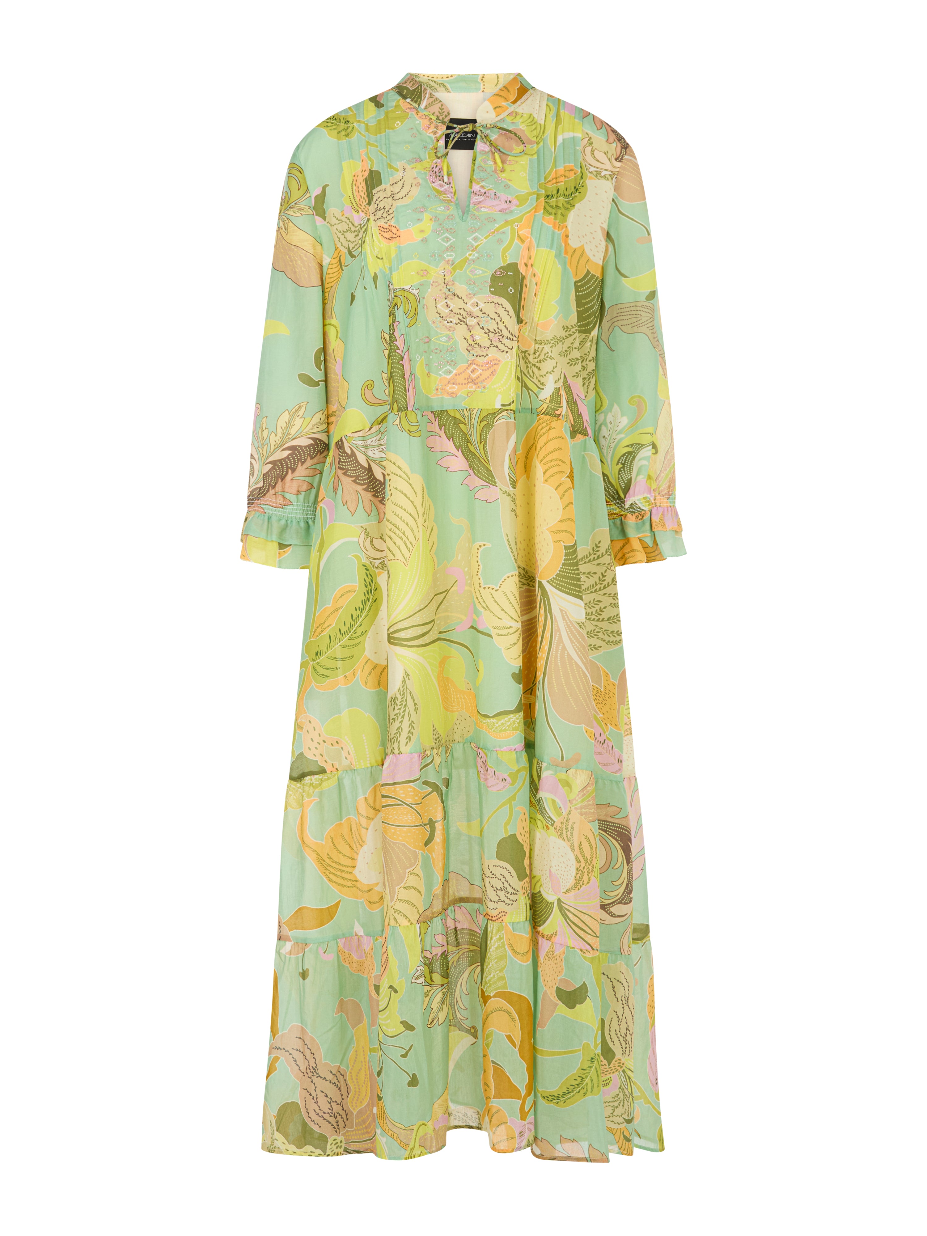 Marc Cain Midi Dress with Leaf Motif Limeade