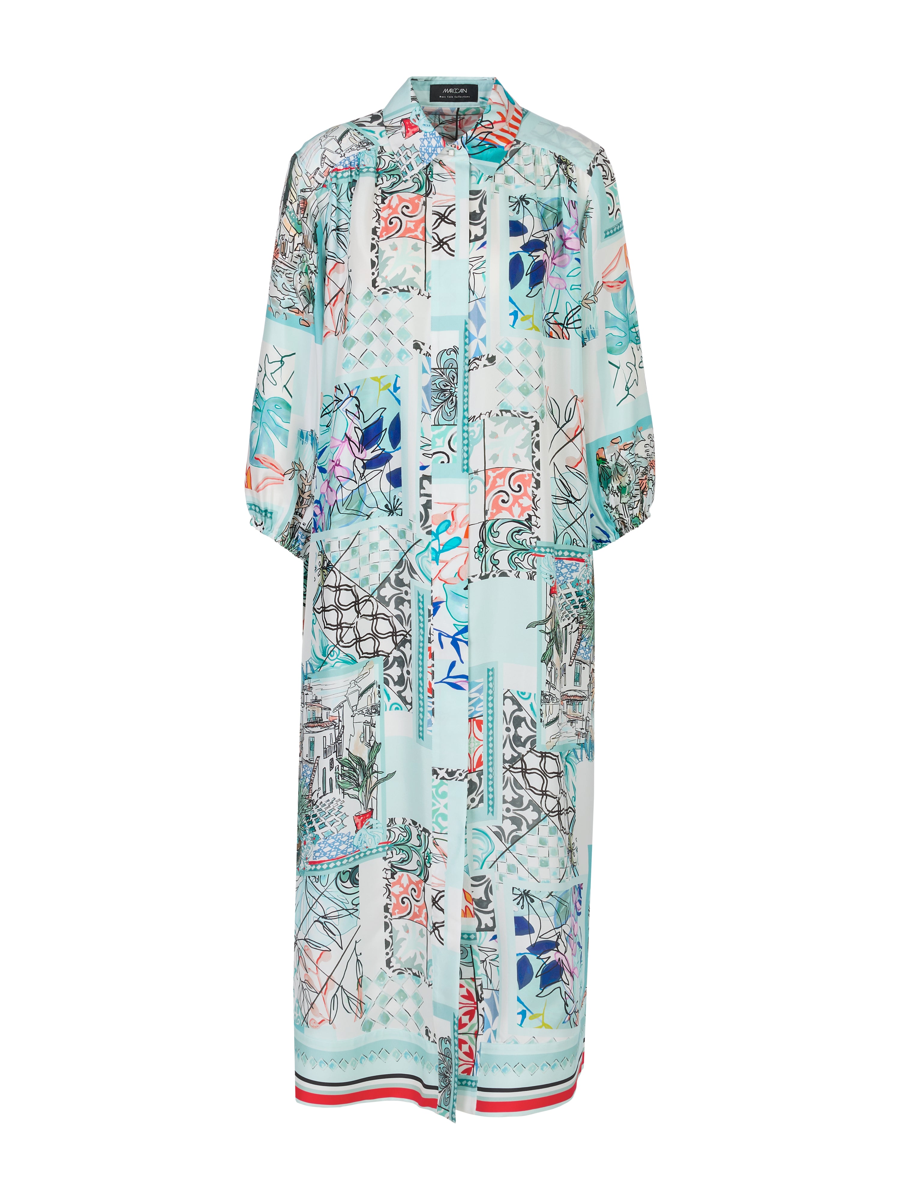 Marc Cain Collections 100% Silk Print Shirt Dress