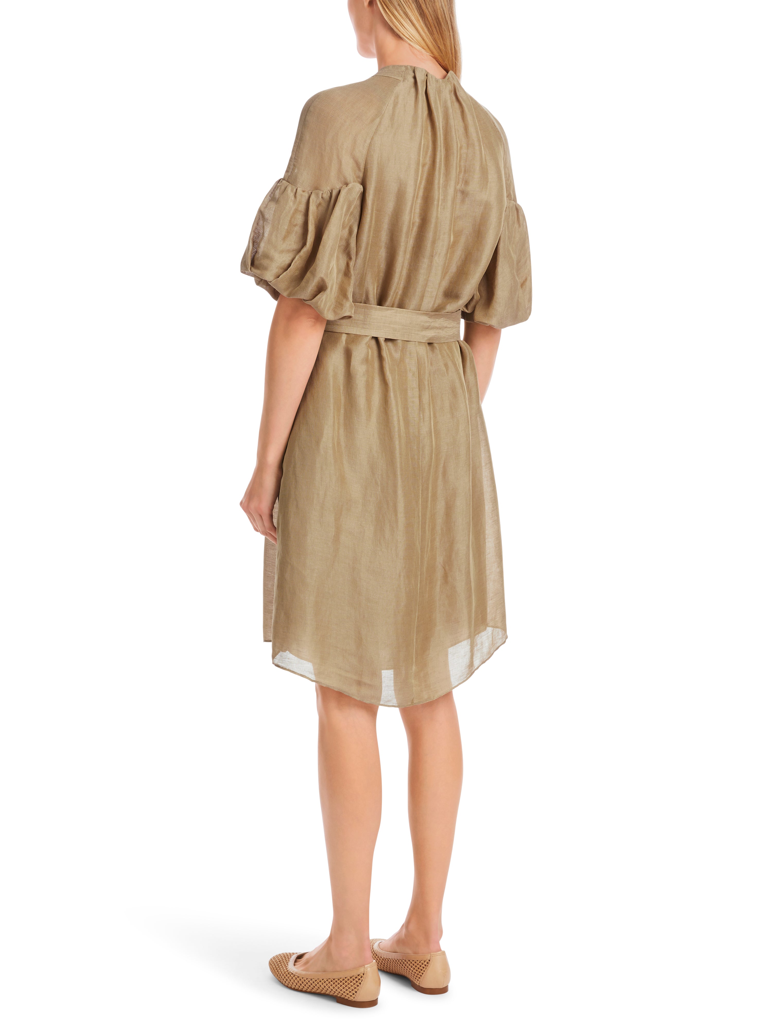Marc Cain Collections Mini Dress with Balloon Sleeves Capuccino Macaron
