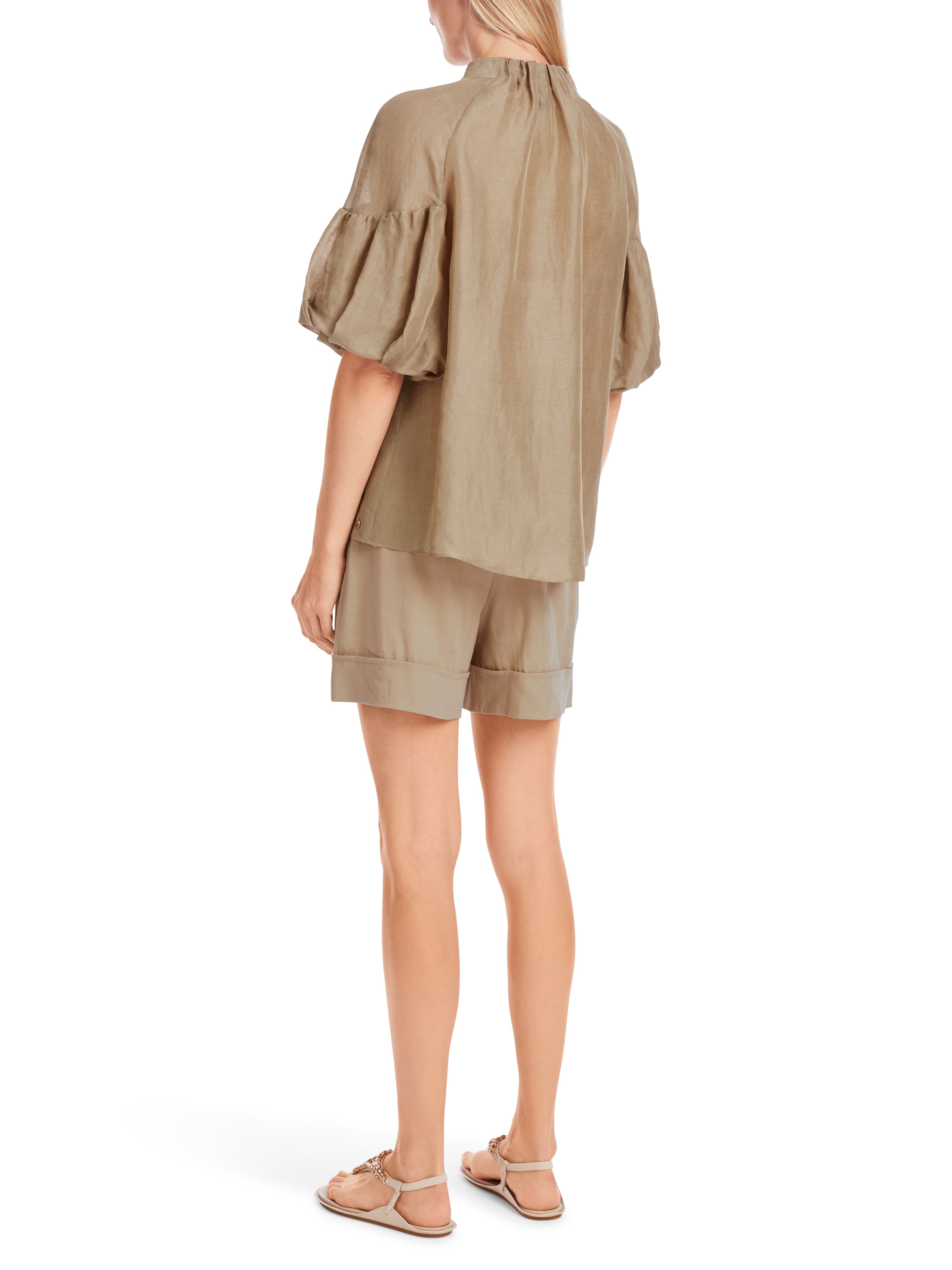 Marc Cain Collections Blouse with Balloon Sleeves Cappucino Macaron