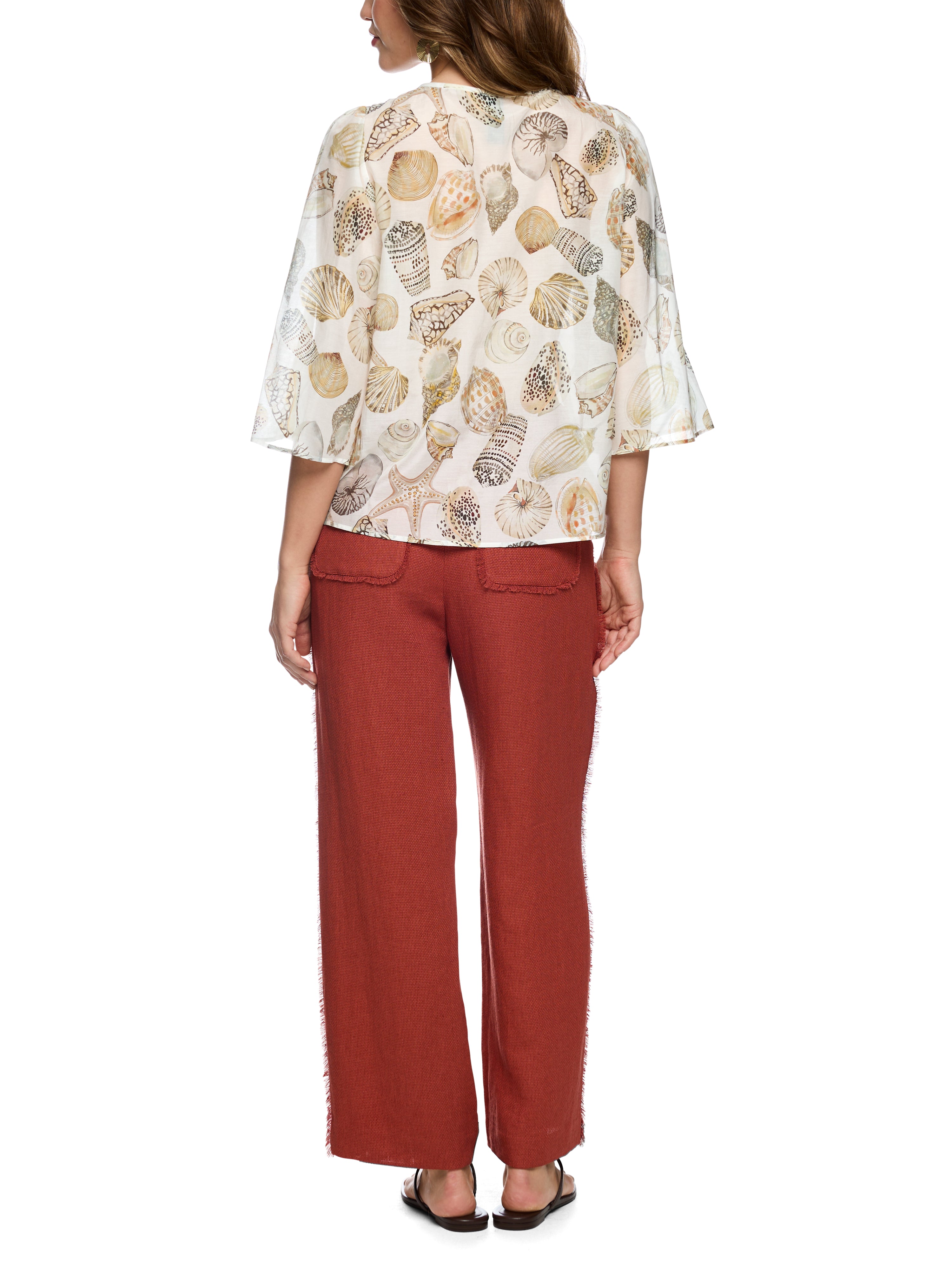 Marc Cain Blouse with Shell Print Off White AC51.38W49