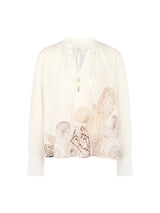 Marc Cain Collections Blouse Shirt with Shell Print Off White AC55.07J58